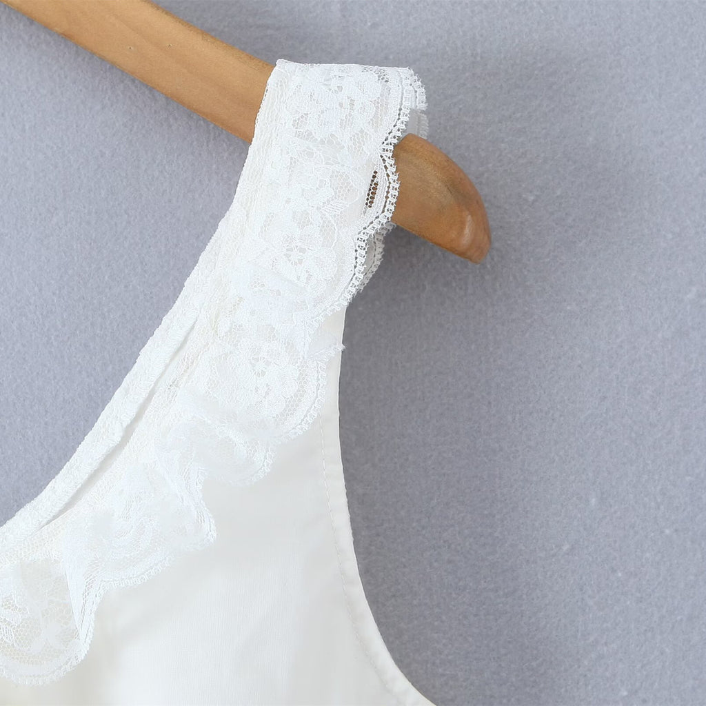 Lace Trim Bow Crop Top - additional angle 6