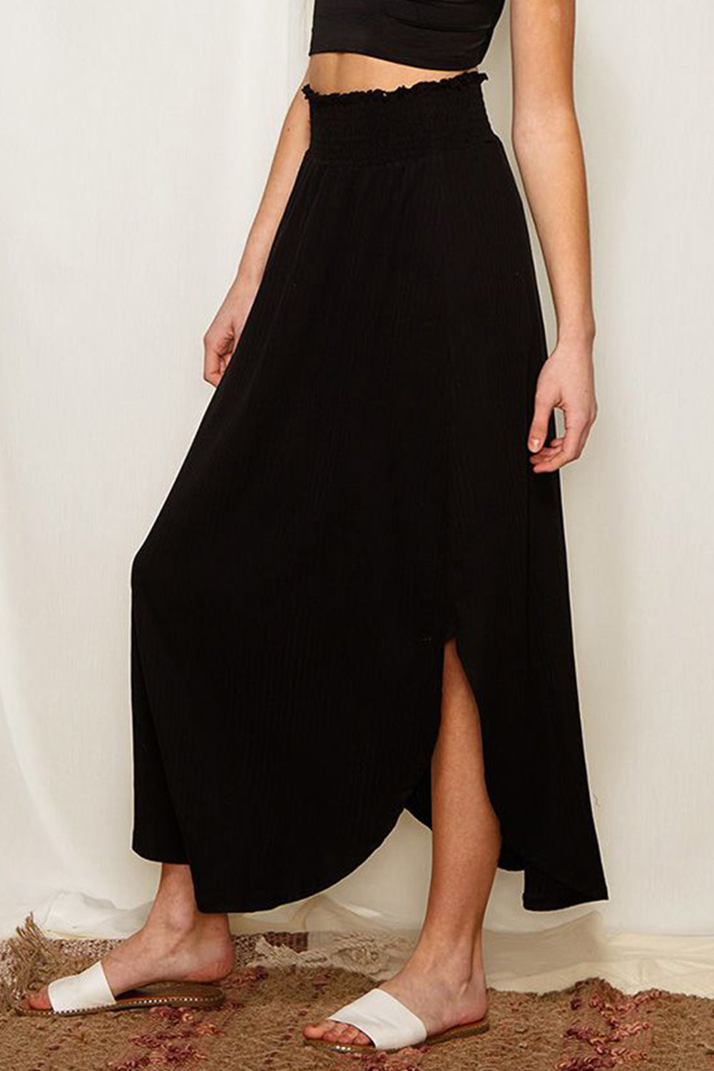Satin Slit Maxi Skirt