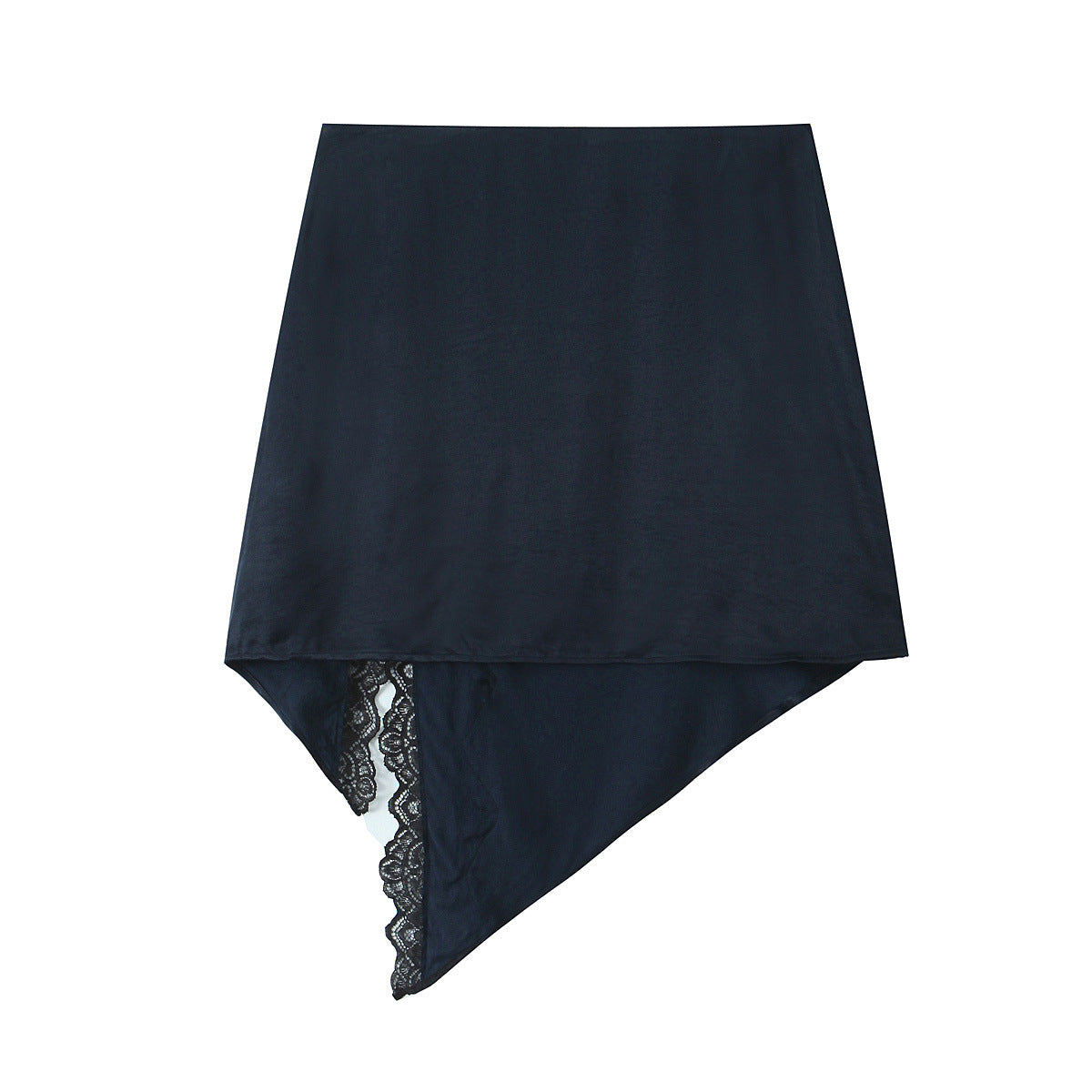 Satin Lace Split Skirt