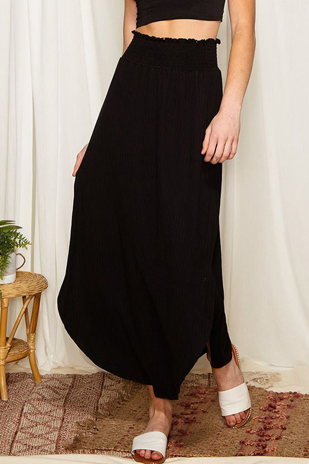 Satin Slit Maxi Skirt